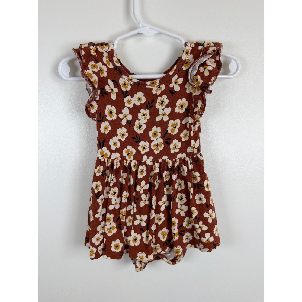 Little Sleepies Mocha Blossoms Bamboo Flutter Sleeve Twirl 3-6 Months